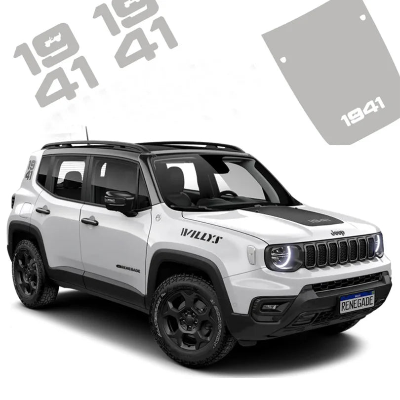 1941 Heritage-Style Hood Scoop Decal for Jeep Renegade (2016–2025) | Precut Vinyl Graphics