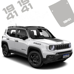 1941 Heritage-Style Hood Scoop Decal for Jeep Renegade (2016–2025) | Precut Vinyl Graphics