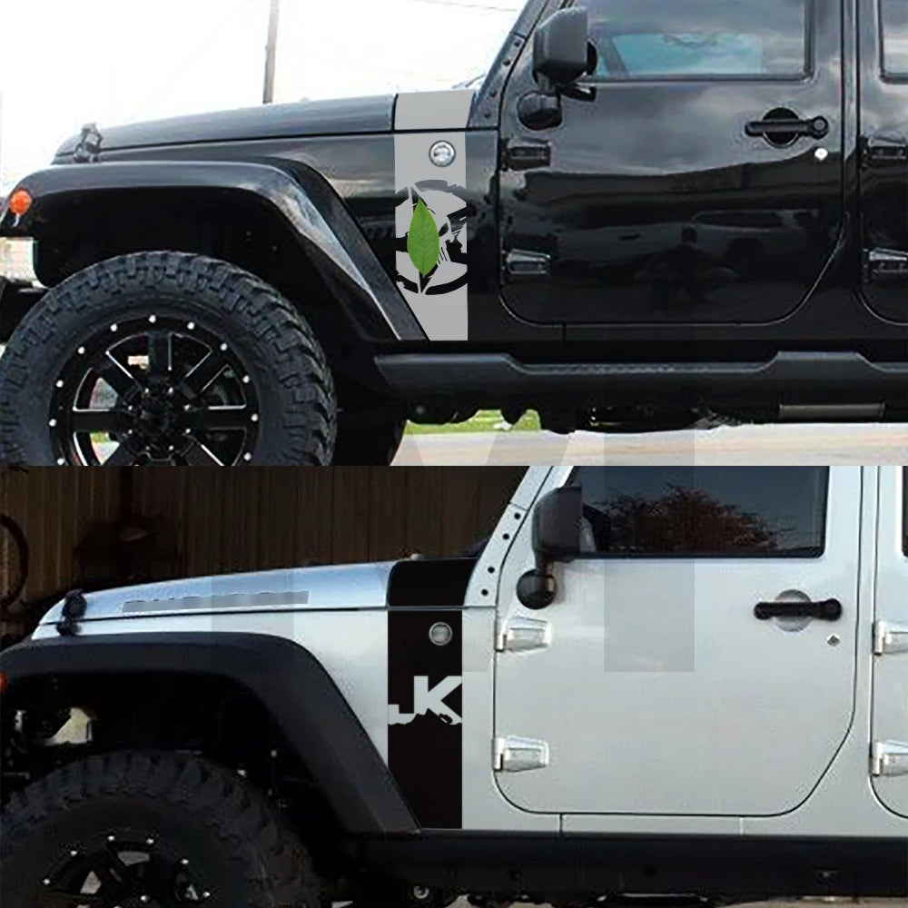 Hood & Side Graphics Decal Kit for Jeep Wrangler JK/JKU (2007–2018) | Off-Road Vinyl Stickers