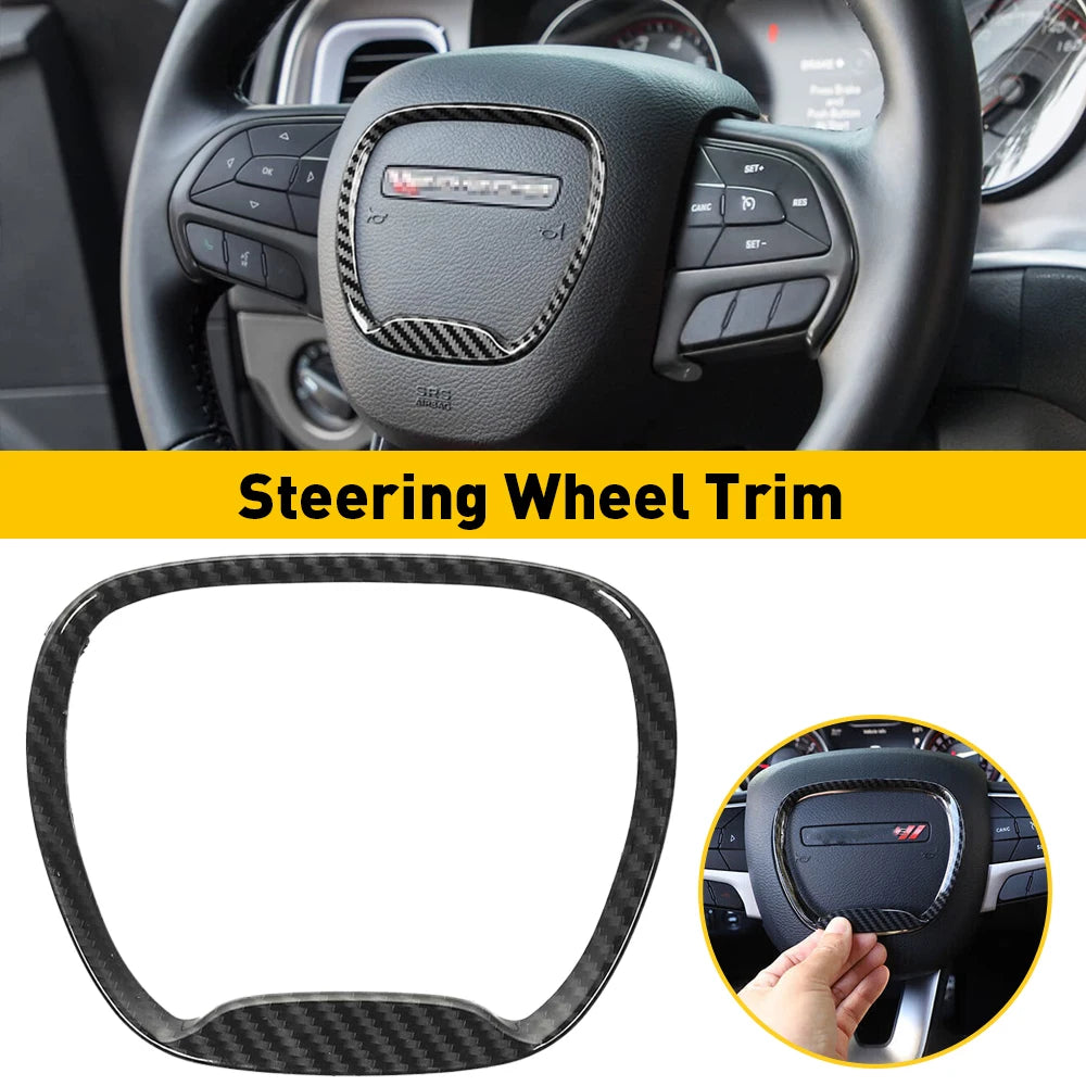 Steering Wheel Decoration Cover Trim Sticker for Dodge Challenger / Charger / Durango | OXILAM