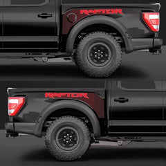 Tracery Splash Hood, Bedside & Letter Stripe Decal for Ford F-150 Raptor (2021–2023) | Vinyl Graphics Kit