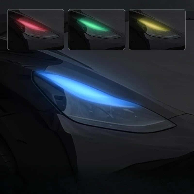 For Tesla Model3/Y Car Headlight Color-changing Film Daytime Running Lights Light Color-changing Film Car Sticker Modification