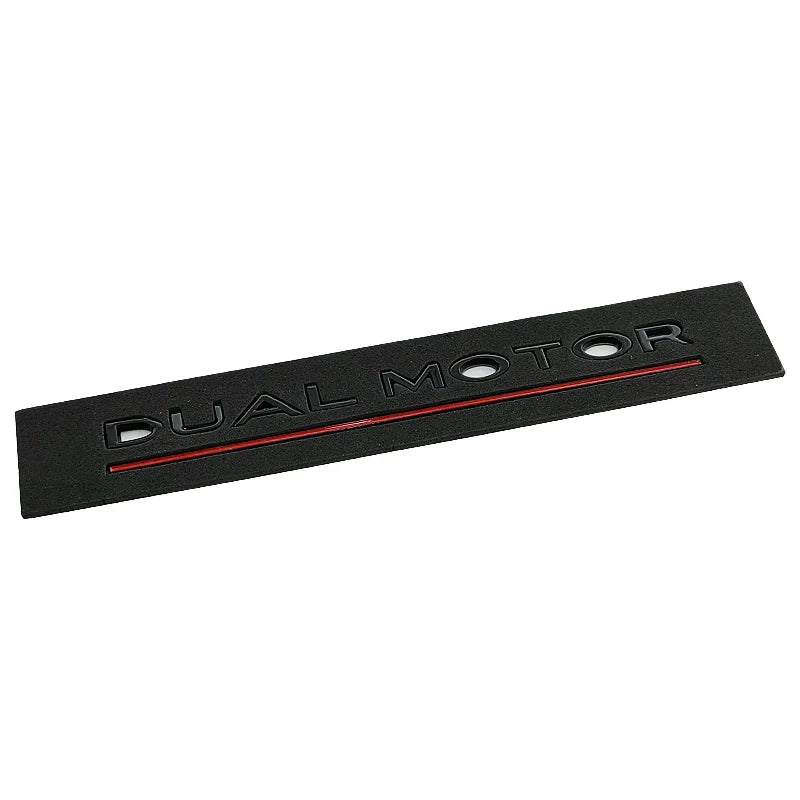 3D ABS Chrome Red Line Black Logo DUAL MOTOR Emblem Letters Car Styling Trunk Badge For Tesla 3 Y S X DUAL MOTOR Accessories