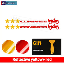 Cargar imagen en el visor de la galería, Jeep Compass Willy Edition Star Decal Kit – Reflective Vinyl | Hood, Trunk &amp; Door Pillar (2 Pcs)
