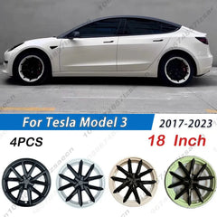 18" Replacement Hub Cap Wheel Covers for Tesla Model 3 (2017–2023) | 4-Piece ABS Set