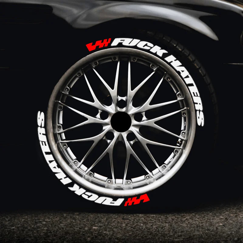 FUXK HATERS Tire Lettering Sticker 1.06" | Universal PVC Sidewall