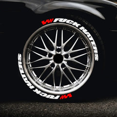 FUXK HATERS Tire Lettering Sticker 1.06" | Universal PVC Sidewall