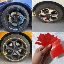 Cargar imagen en el visor de la galería, Reflective Wheel Hub Decal Set (6 Pcs) – Rim Cover Sticker | Dodge, Chrysler &amp; Jeep | Red, Yellow, Black