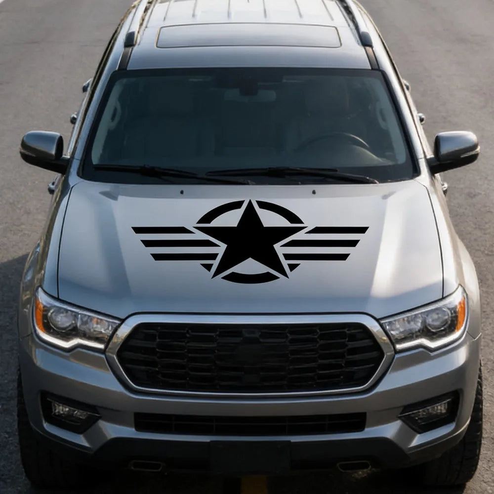 Star & Stripes Car Decal – Waterproof PVC Vinyl Sticker for Cars, Trucks, SUVs, Vans & Motorcycles