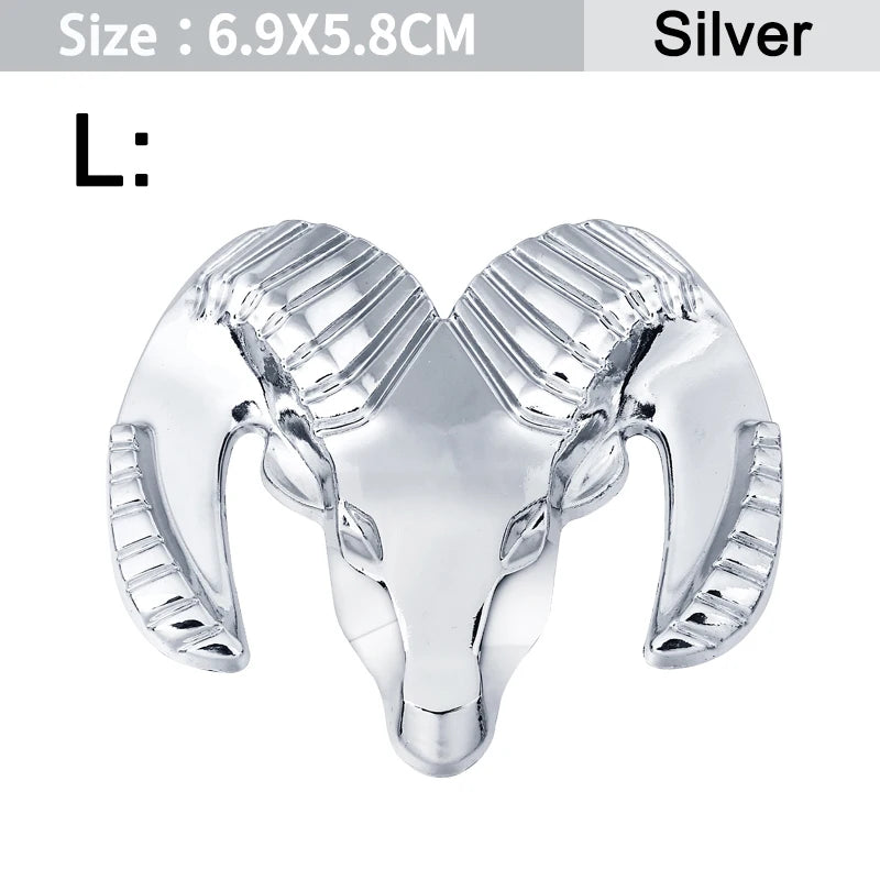 3D Metal Chrome Ram Head Emblem Badge for Dodge | Car Body Rear Trunk Styling Sticker