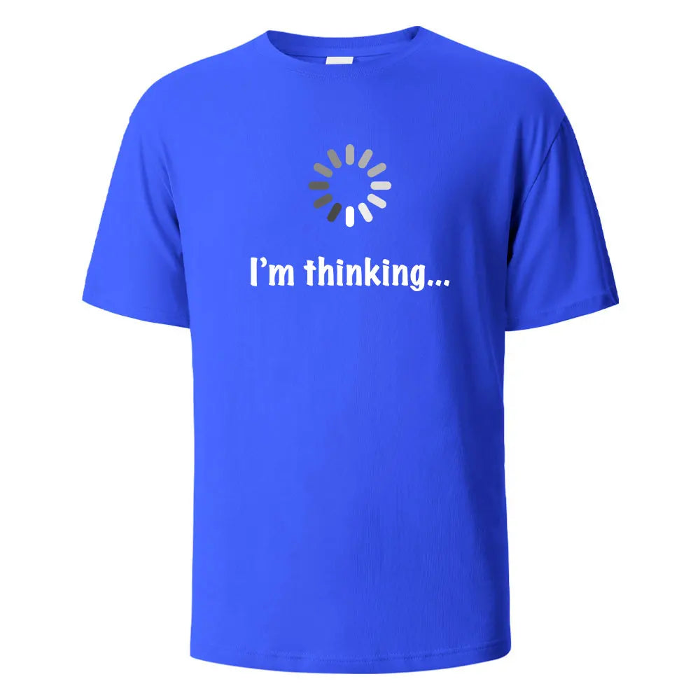 ‘I’m Thinking’ Funny T-Shirt – 100% Cotton Oversized Summer Tee for Men & Women