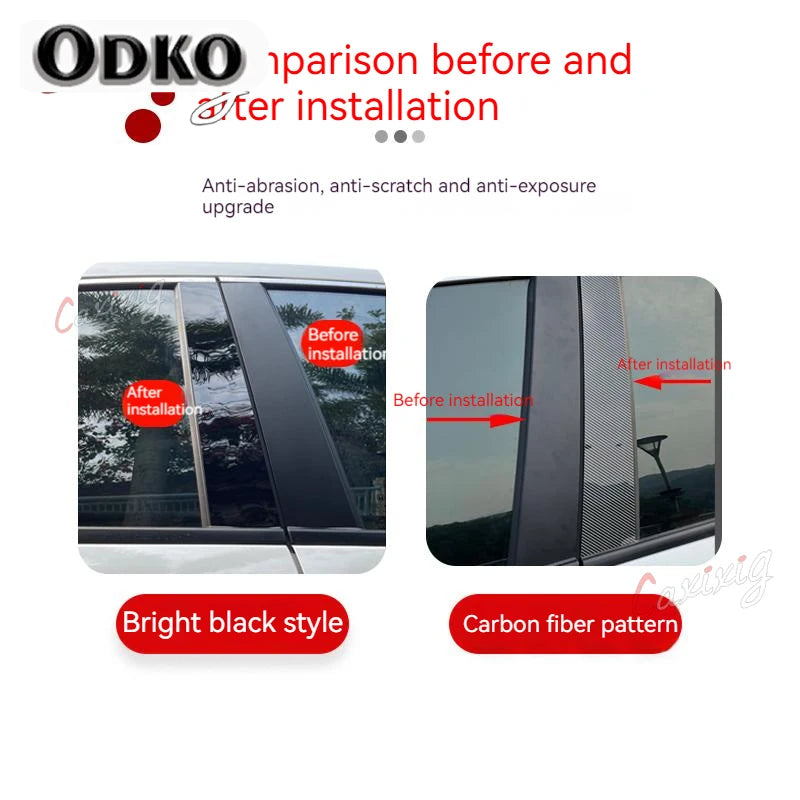 For Honda CRV 2007 2008 2009 2010 2011 Car Door Window Pillar Posts Tirm Cover Stickers Exterior Decoration Parts Black