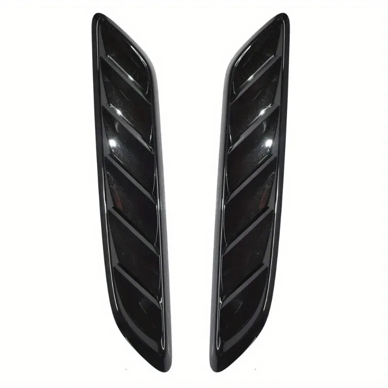 Glossy Black Front Hood Side Air Flow Vent Scoop Decor Trim Fit For Chevy Silveryado