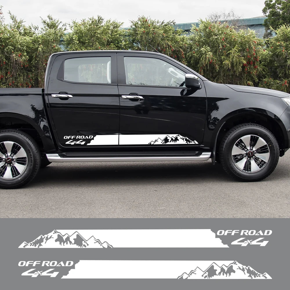 Mountain 4x4 Off-Road Door Side Decal | Universal Pickup Truck Vinyl Graphic
