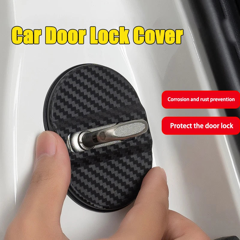 Door Lock Cover Anti-Rust Latch Protector Stickers for Ford Mustang / Bronco / Focus | 4-Piece