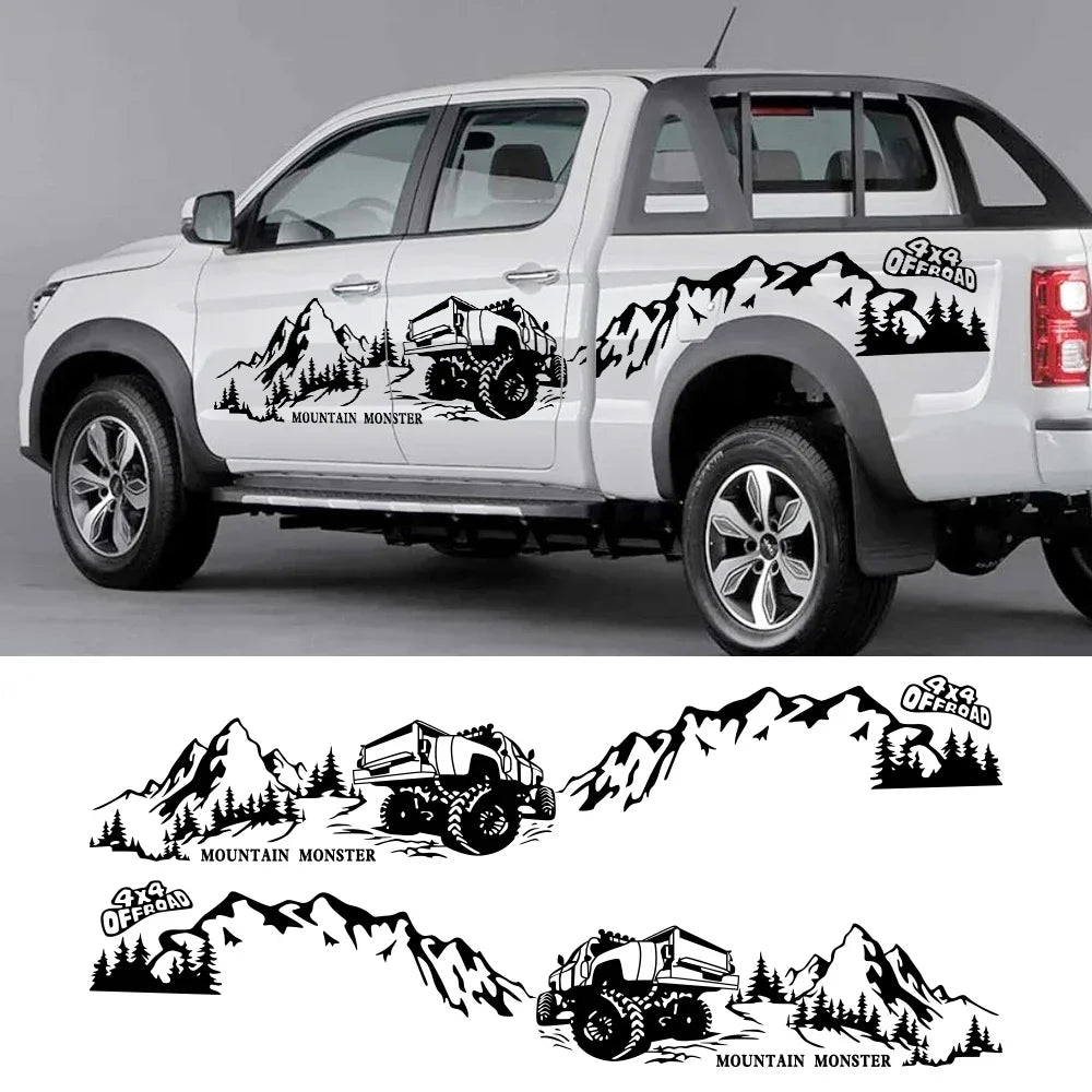 4x4 Off-Road Mountain Decal Sticker for Ford F-150 / Toyota Hilux / Isuzu D-Max | Vinyl Graphic