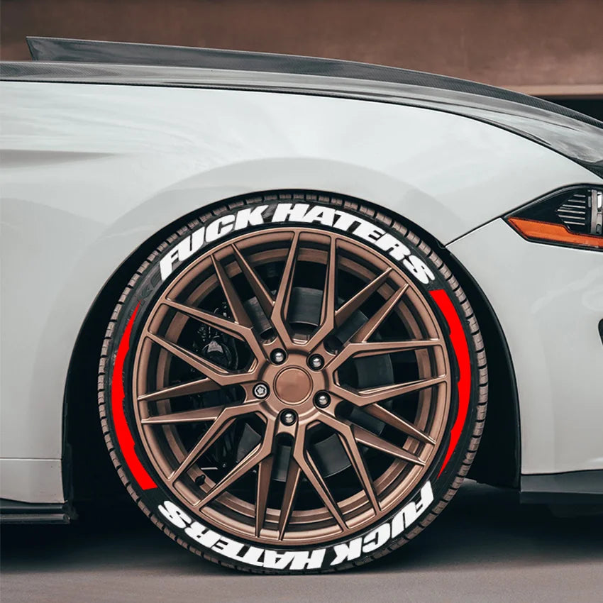 FUXK HATERS Tire Lettering Sticker 1.06" | Universal PVC Sidewall