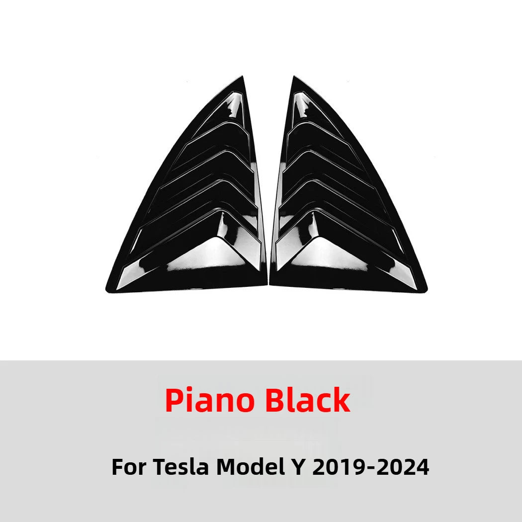 2PCS Side Window Louver Cover Sport Style For Tesla Model 3 Y Juniper Highland 2025-2020 2026 Rear Window Spoiler Shutter Cover