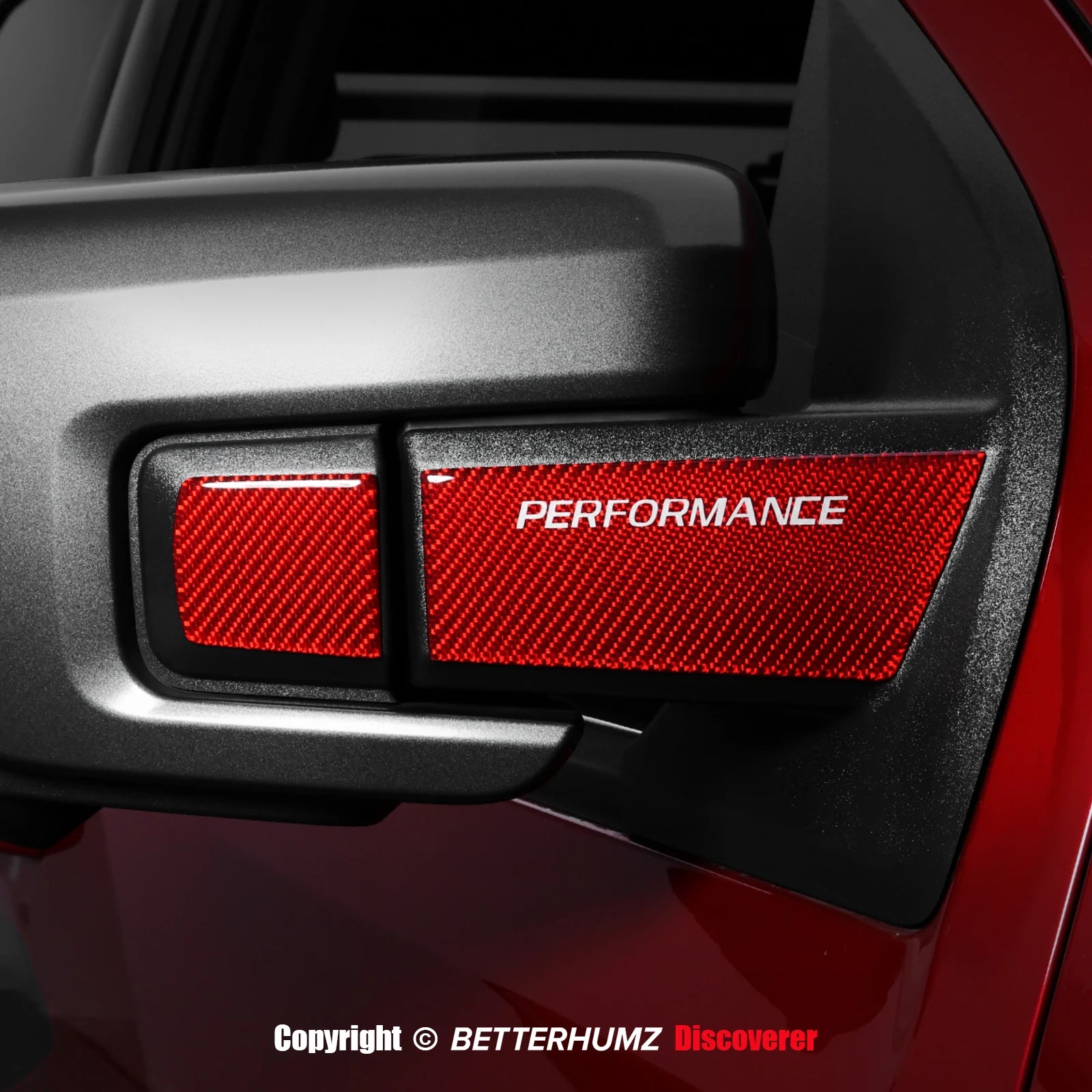 Real Carbon Fiber Rearview Mirror Trim for Ford F-150 SVT Raptor (2021–2025) | BetterHumz LHD/RHD