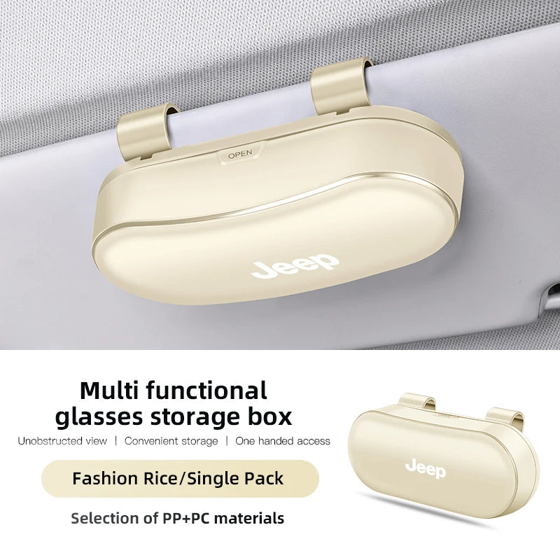 Sunglasses Storage Box Interior Accessory for Jeep Grand Cherokee / Compass | Black / Grey / Beige