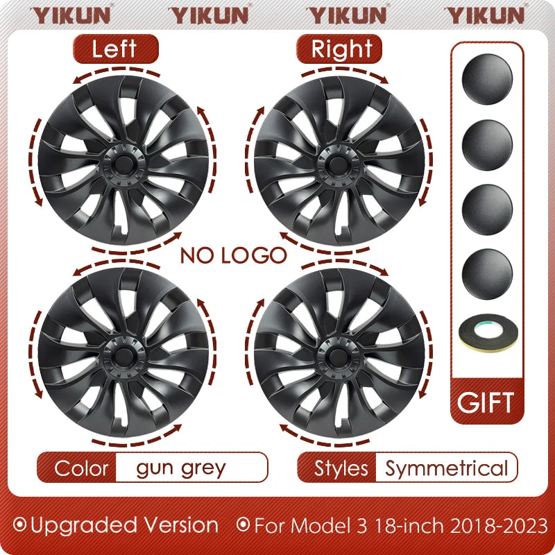 19" Performance Replacement Wheel Hub Caps for Tesla Model Y (2020–2024) | 4-Piece Full Rim Cover