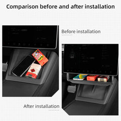 Under-Screen Hidden Storage Box for Tesla Model 3/Y Juniper/Highland