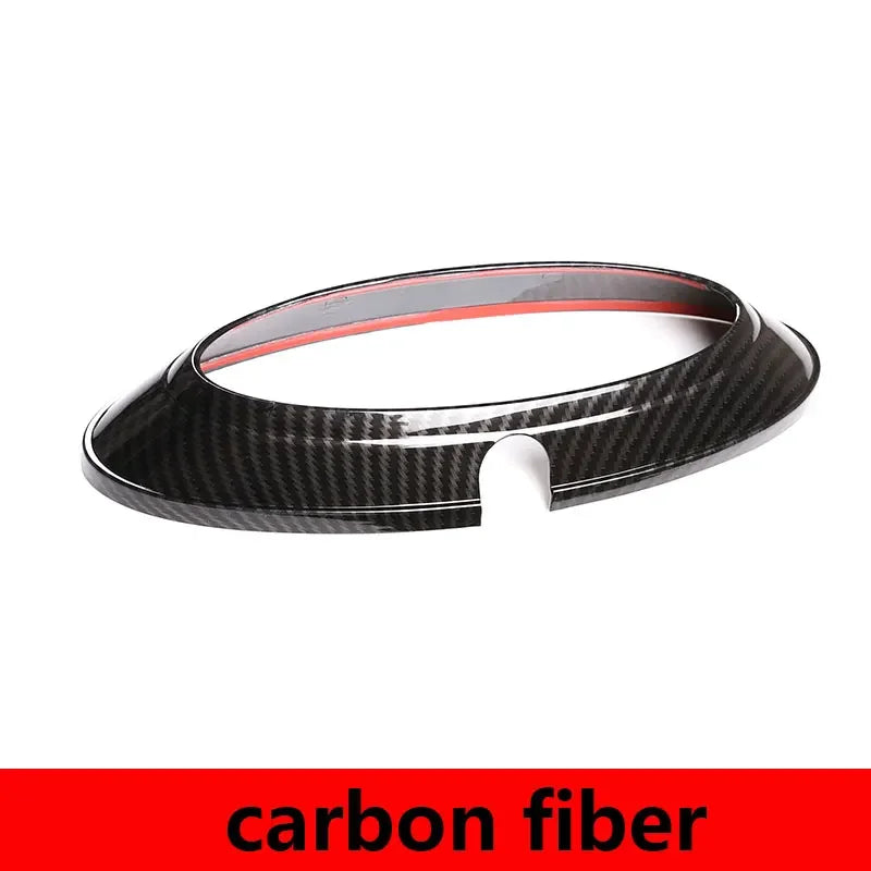 Car Rear Badge Ring Logo Frame Cover Decoration Trim Fit For Ford Ranger 2015-2021 F150 2009-2014 Auto Carbon Fiber/Gloss Black