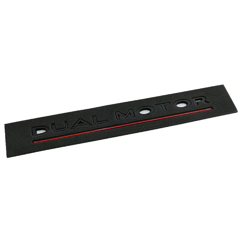 3D ABS Chrome Red Line Black Logo DUAL MOTOR Emblem Letters Car Styling Trunk Badge For Tesla 3 Y S X DUAL MOTOR Accessories