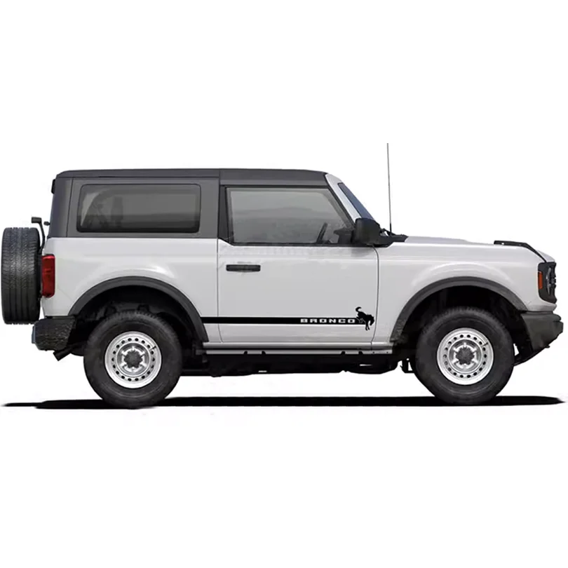 Matte Black Side Waistline Stripe Decal for Ford Bronco 2-Door (2021–2023) | Vinyl Body Line Overlay Pair