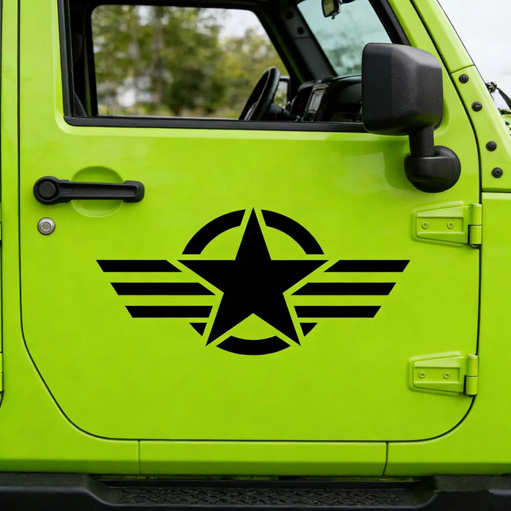 Star & Stripes Car Decal – Waterproof PVC Vinyl Sticker for Cars, Trucks, SUVs, Vans & Motorcycles