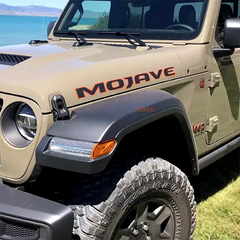 Reflective Matte Mojave Hood Graphic for Jeep Wrangler JL/JK & Gladiator JT (2018–2023) | Outlined Blackout Vinyl