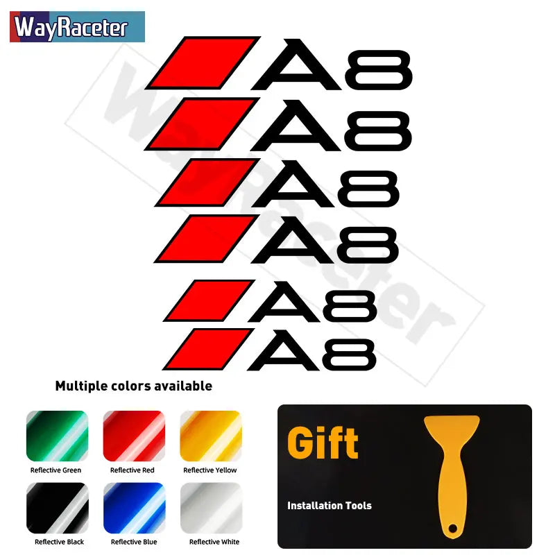 High Temp Brake Caliper Decals for Audi (6 Pcs) – Durable Vinyl Stickers