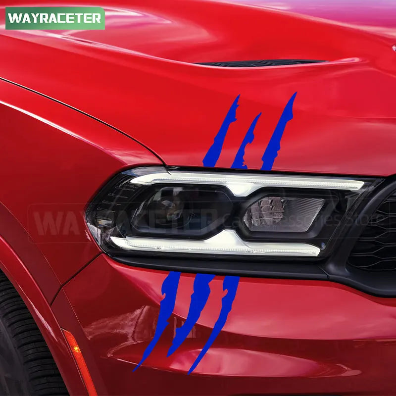 Reflective Ghost Claw Headlight Eyebrow Stickers - Dodge Challenger, Charger, Durango, Nitro, Journey, Dart Decals