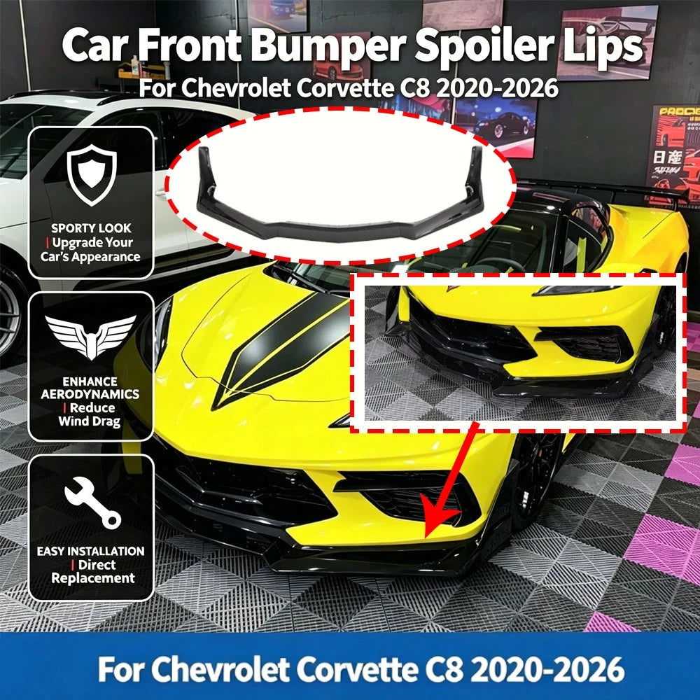 Front Bumper Spoiler Lip Lower Shovel for Chevrolet Corvette C8 (2020–2026) | Body Kit
