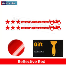 Cargar imagen en el visor de la galería, Jeep Compass Willy Edition Star Decal Kit – Reflective Vinyl | Hood, Trunk &amp; Door Pillar (2 Pcs)