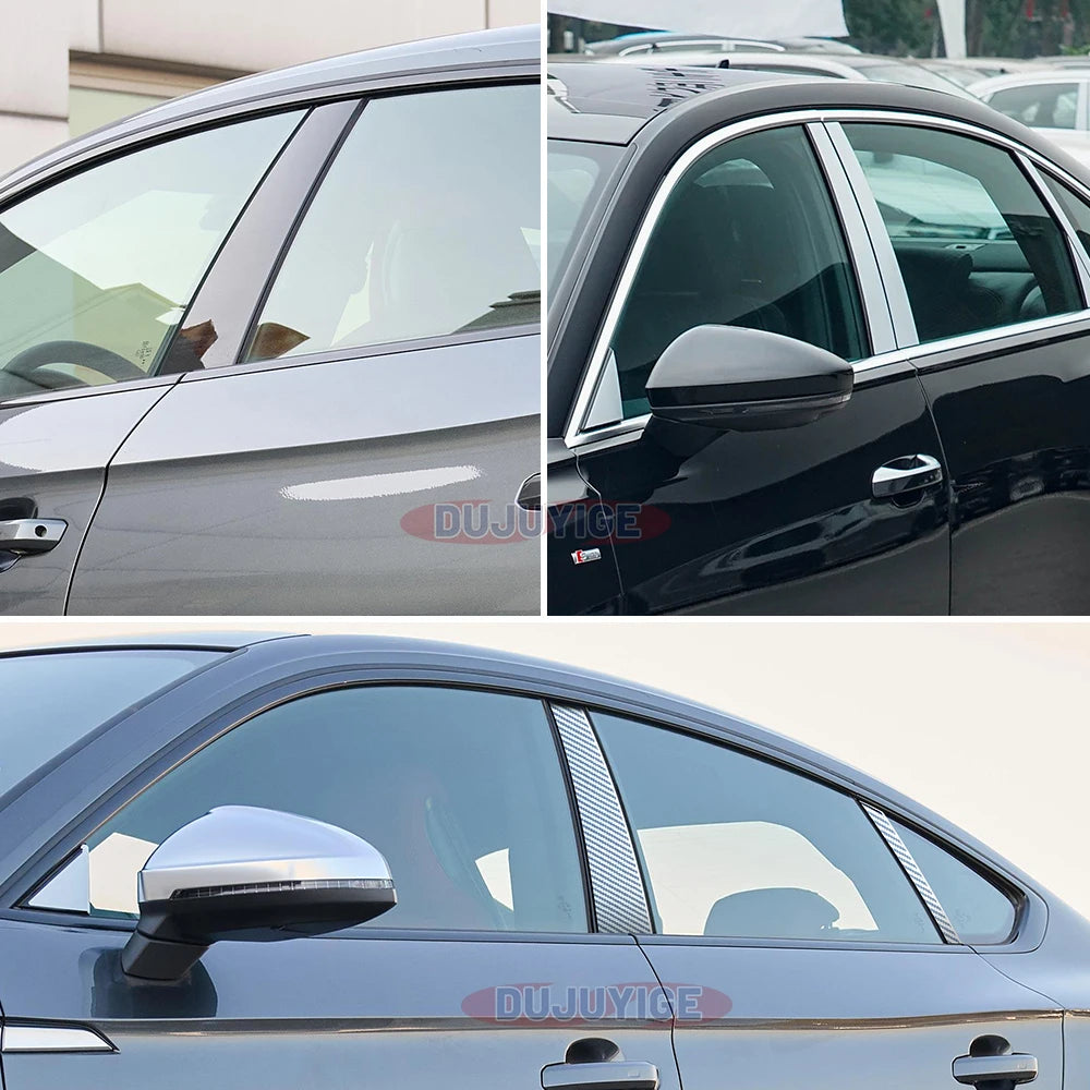 For Subaru XV GP 2011-2017  2012 2013 2014 2015 Carbon Fiber Window Door Column Deal B C Pillar Post Cover Trim Sticker