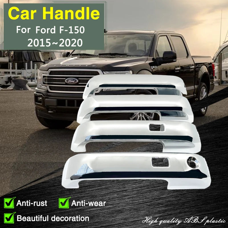 Chrome Smart Door Handle Cover for Ford F-150 (2015–2020) | Exterior Decoration Protective Film