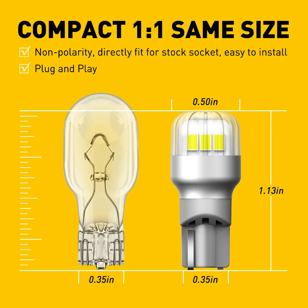 AUXITO W16W T15 921 Canbus LED | 2pc Super Bright Backup Light