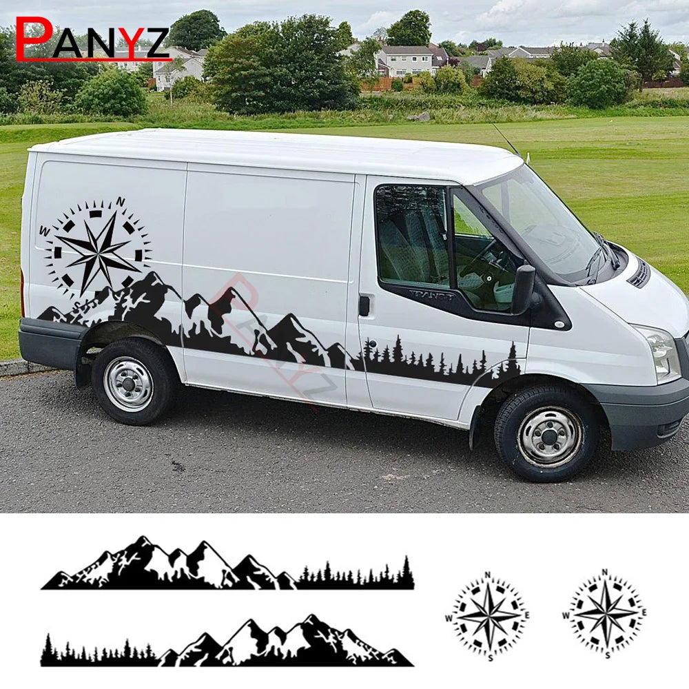 Camper Van / Motorhome Door Graphic Decal for Ford Transit MK6 / MK7 / MK8 | Full-Coverage Vinyl