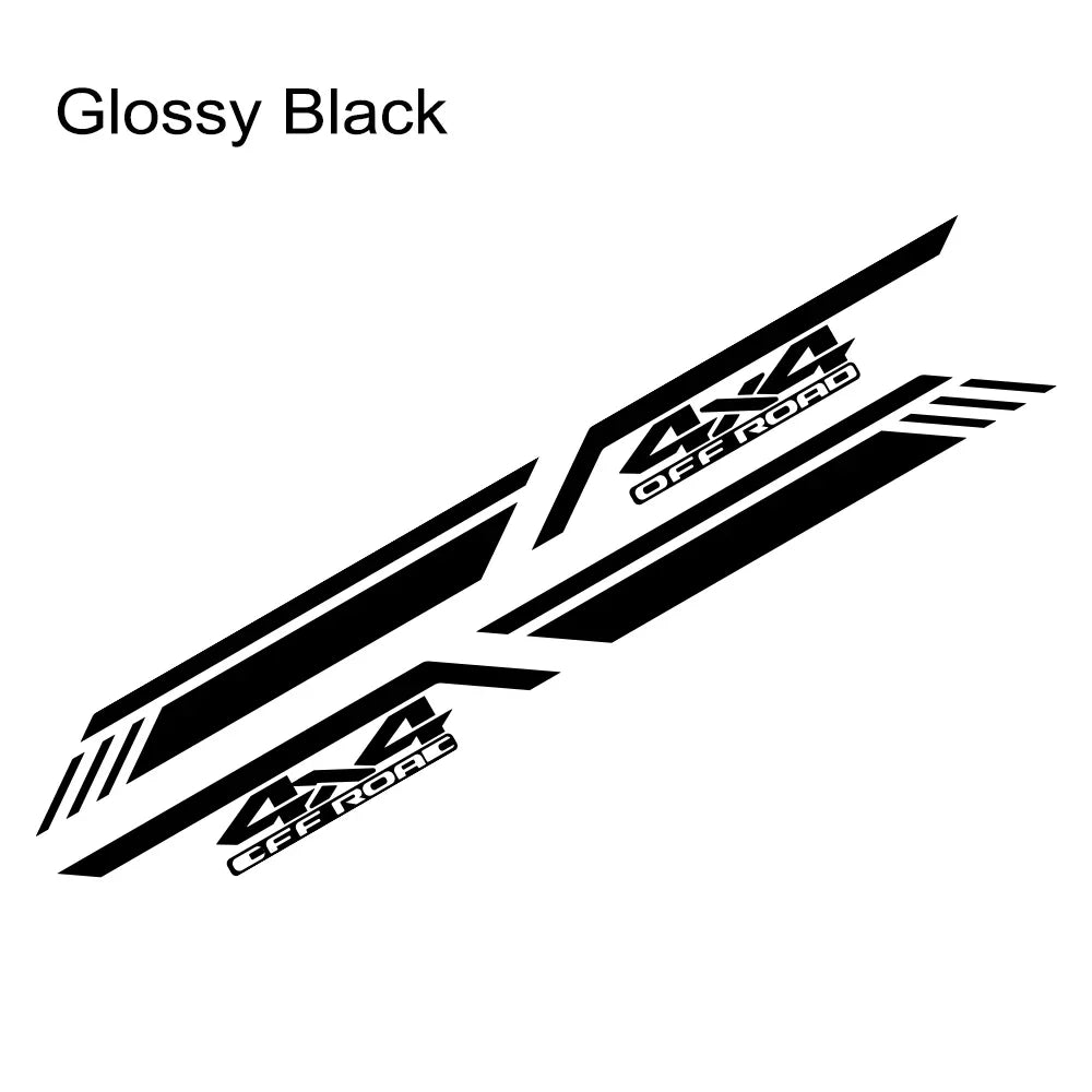 4x4 Off-Road Vinyl Decal for Cars & Pickup Trucks | 47.2" x 3.9" Body Graphic Sticker