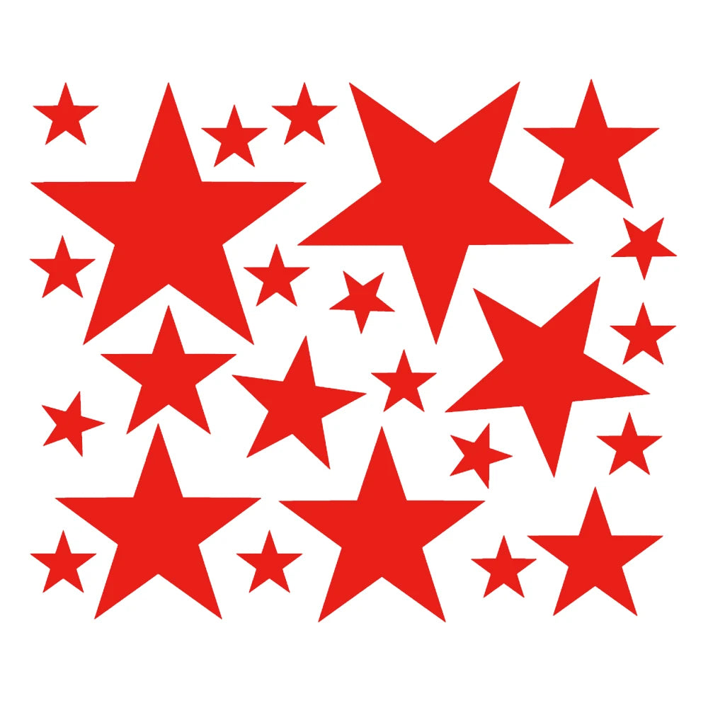 Star Pattern Car Decals | 24-Piece Waterproof Auto Tuning Vinyl Sticker Set for Bumper & Window
