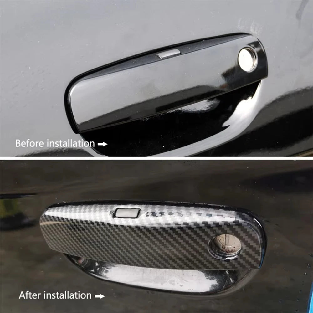 Glossy Black / Carbon Fiber Outer Door Handle Trim Covers for Dodge Charger / Challenger | 4-Piece