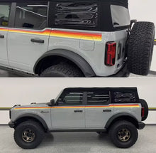 Load image into Gallery viewer, Blue &amp; Orange Sunset Waistline Stripe Decal for Ford Bronco (2021–2023) | Modified Body Line Vinyl Overlay