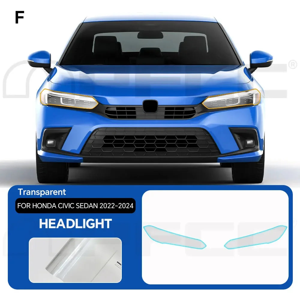 Precut PPF for Honda Civic Sedan (2022–2024) | TPU Headlight & Mirror Paint Protection Film