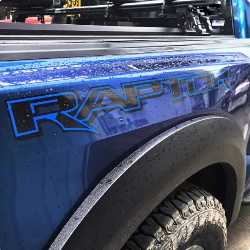 Raptor Bed Winglet Letter & Hood Stripe Sticker | 2-Piece Auto Styling Decal