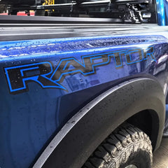 Raptor Bed Winglet Letter & Hood Stripe Sticker | 2-Piece Auto Styling Decal