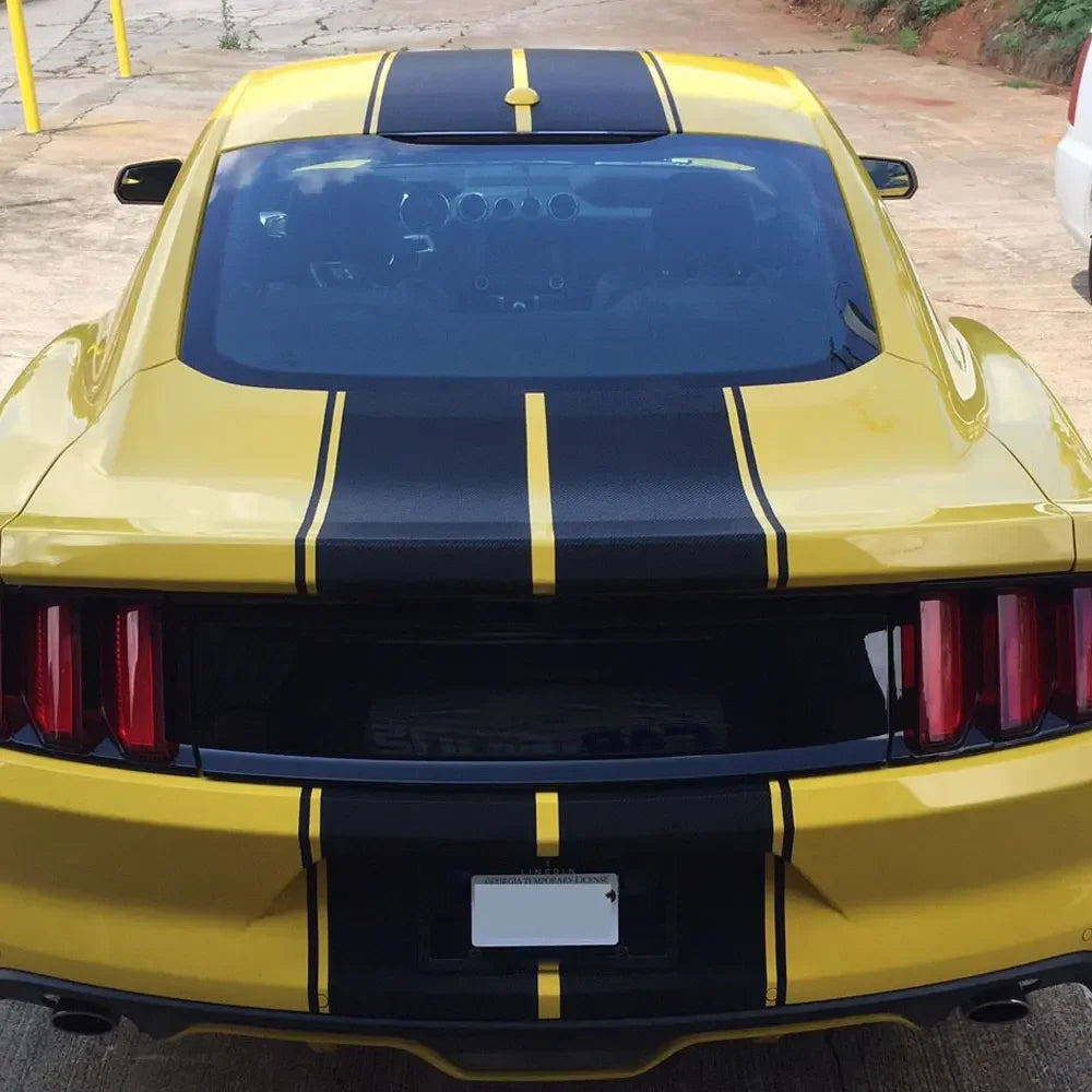 Hood, Roof & Trunk Stripe Decal for Ford Mustang EcoBoost / Shelby GT | PVC Racing Kit