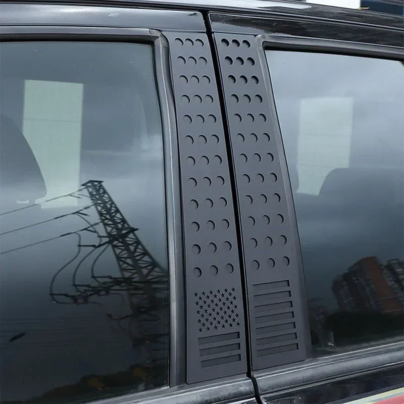 For Ford Ranger Wildtrak T7 T8 15-21 Aluminum Alloy Black Car Windows B-pillar Center Column Cover Trim Sticker Car Accessories