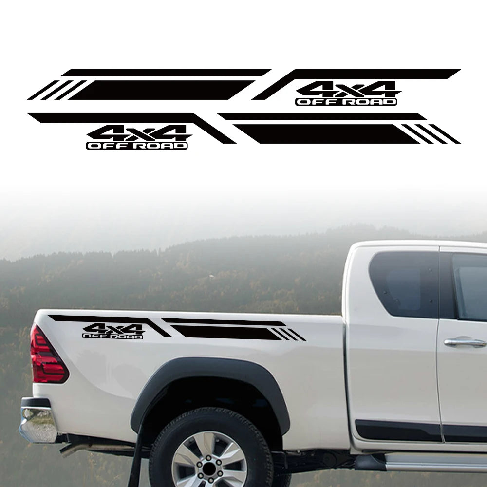 4x4 Off-Road Vinyl Decal for Cars & Pickup Trucks | 47.2" x 3.9" Body Graphic Sticker