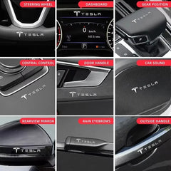 3D Metal Car Creative Stickers Waterproof Dirt-proof Sticker For Tesla Model 3  S X Y Roadster SpaceX Car Accessories